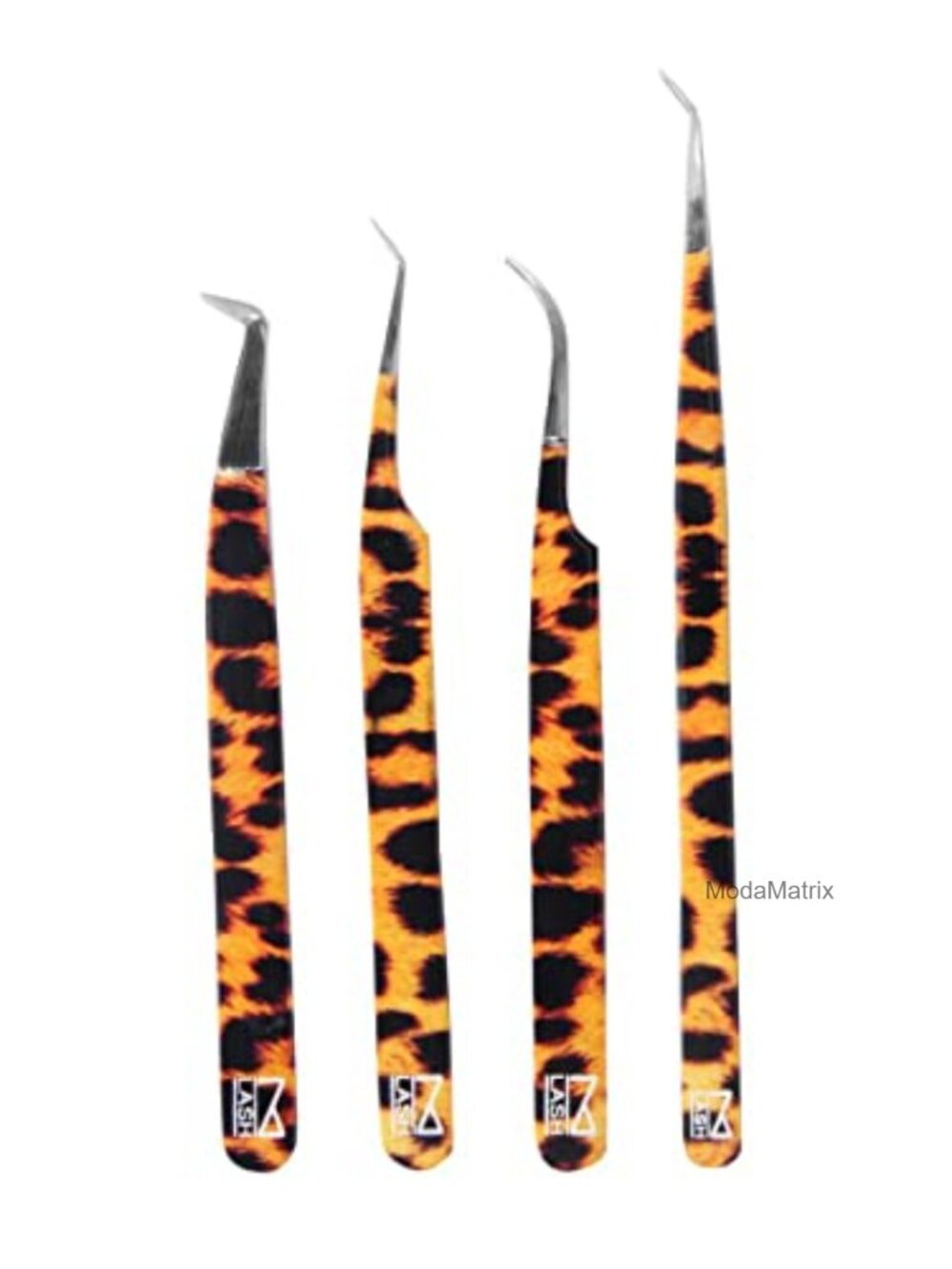 4-Piece Stainless Steel Eyelash Extension Tweezers Set